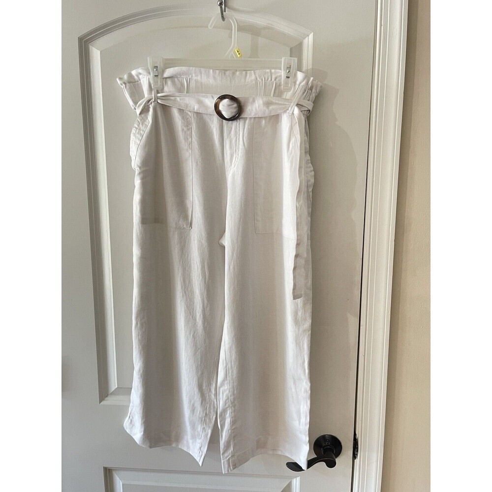 Zac and Rachel Women’s Size Large white Linen Blend capri pants